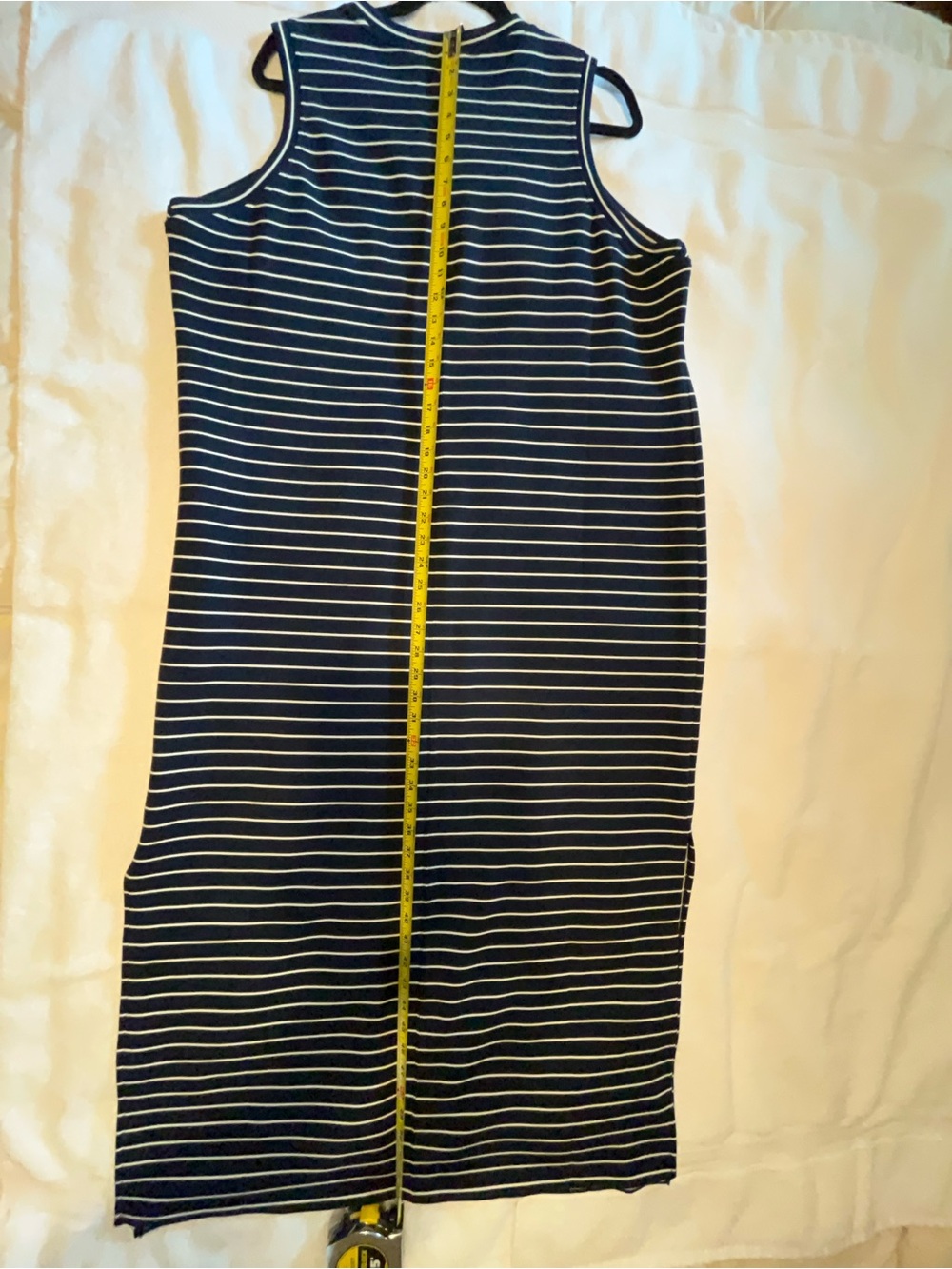 SPANX NWT 1X Air Essentials Navy and White Striped Sleeveless Maxi Dress - Picture 8 of 11